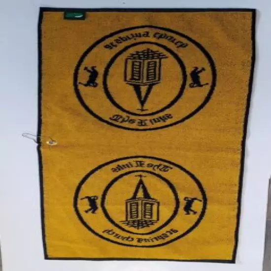 Golf Towel THE LINKS AT SPRING CHURCH Large 16 x 39 Navy And Gold With Clip