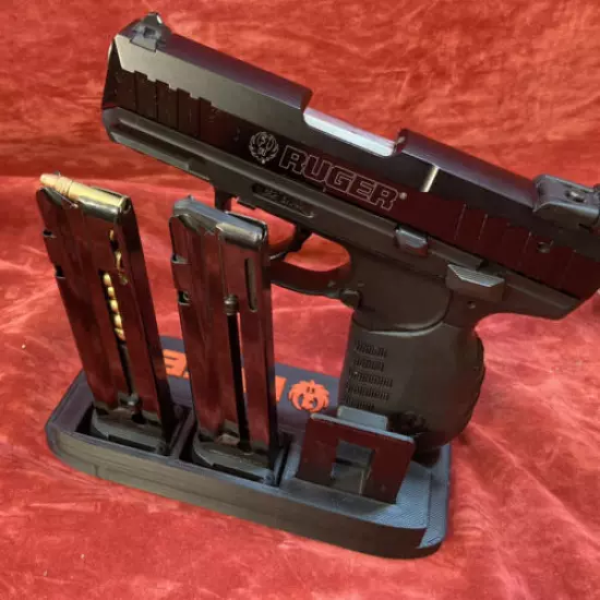 Custom Gun Display Stand Rack Pedestal for Ruger SR22 FREE Magazine Speed Loader