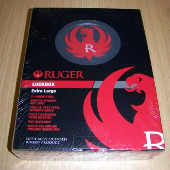 RUGER EXTRA LARGE LOCK BOX W/KEY LOCK Made by SNAPSAFE® Item No:19326 BRAND NEW