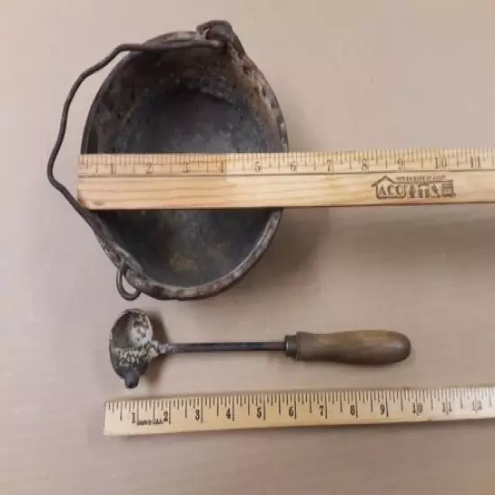 Cast Iron Lead Melting Pot & Lead Dipper Ladle for Bullet Casting