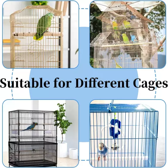 Daoeny Large Bird Cage Cover, Bird Cage Seed Catcher, Adjustable Soft Airy Nylon