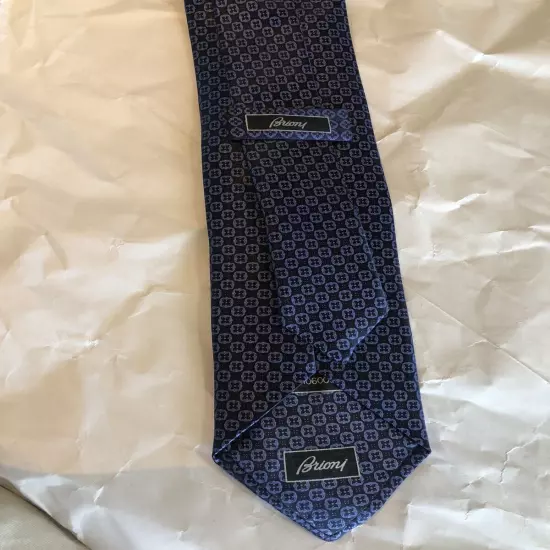 Brioni Blue Purple 100% Silk Tie Made In Italy