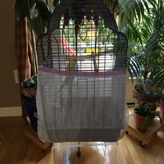 Bird Cage Pocket Seed Catcher Mesh Tulle XL Cir Max 80” Circumference