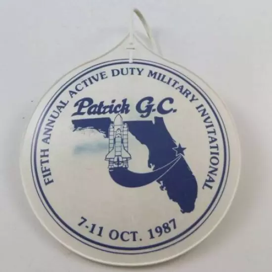 Vintage 1987 Military Invitational PATRICK G.C., FLORIDA Golf Club Bag Tag 