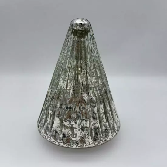 Christmas Mercury Pleated Glass Tabletop Light Up Tree Figurine Table Lamp Decor