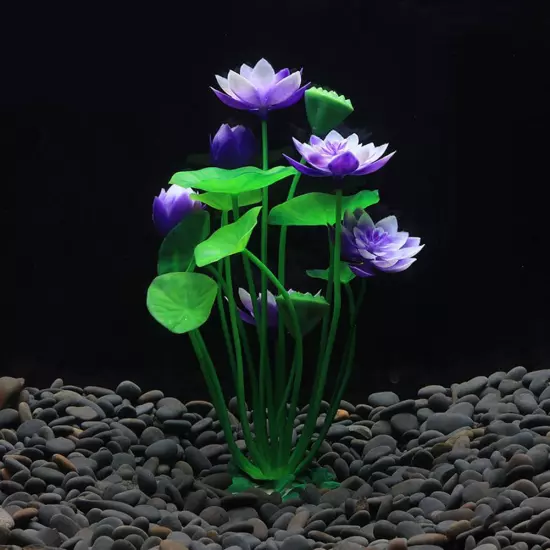 Artificial ,Lotus Decoration Aquarium Water Grass Decor Fish Tank Lan