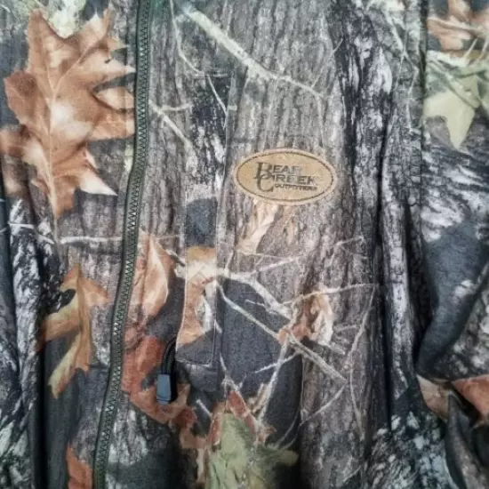 BEAR CREEK OUTFITTERS Men Reversible Mossy Oak Fleece Hunting Jacket Camo 2XL