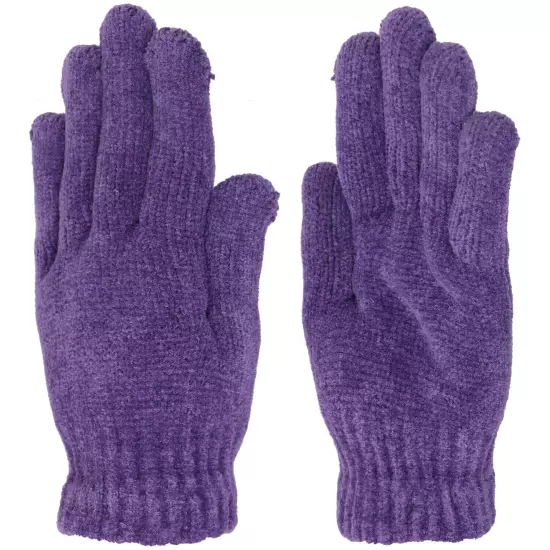 Women's Soft and Stretchy Chenille Basic Winter Magic Gloves