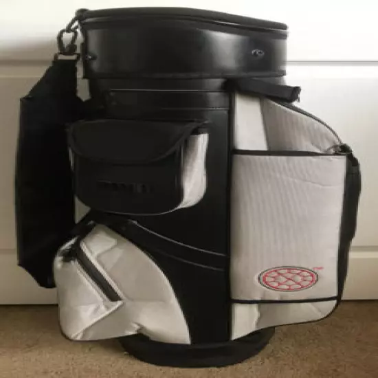 Crospete Plus Leather golf bag 14 dividers 6 pouches Black And White