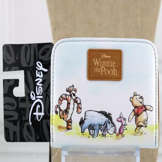 Winnie The Pooh Mini Zipper Wallet Womens Faux Leather Sketch Bioworld New 2023