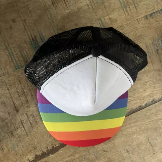 Rainbow Blank Hat White Hit Wear Hat Adjustable Adult Size Hat Baseball Cap