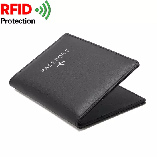 2Pcs Slim Leather Travel Passport Wallet RFID Blocking ID Card Case Cover