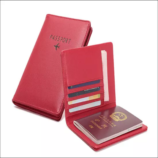 RFID Blocking Slim Leather Travel Passport Wallet ID Card Case Cover Holder US