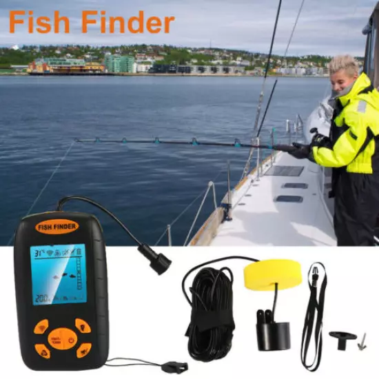 100M Transducer Fishfinder LCD Wireless Smart Portable Fish Finder Sonar Sensor