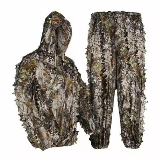 Ghillie Suit 3D Bionic Maple Leaf Clothes Sniper Hunting Jacket Pants Waterproof