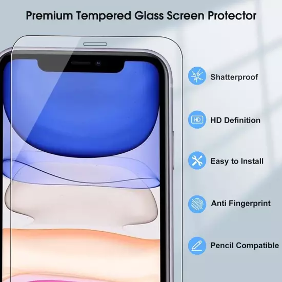 Screen Protector for iPhone 11/XR 6.1 Inch, 9H Hardness Shock Resistant