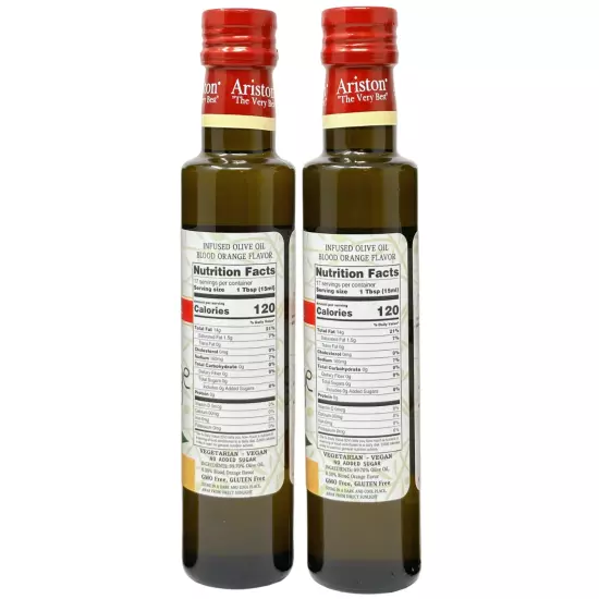 Ariston Blood Orange Infused Olive oil 8.45 fl oz 2 pk with mess free pour spout