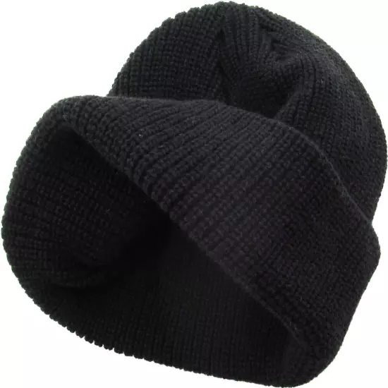 Warm Winter Knit Cuff Beanie Cap Fisherman Watch Cap Daily Ski Hat Skully