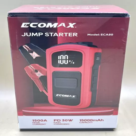 ECOMAX ECA80 JUMP STARTER 1500A PEAK 1500MAH STARTER BATTRERY (MVP023909)