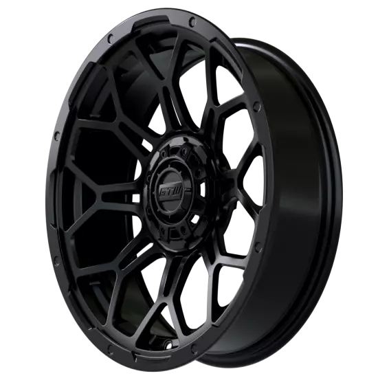 GTW Bravo 15x7 Aluminum Matte Black Golf Cart Wheel 3:4 Offset | 4x4 (101.6mm)