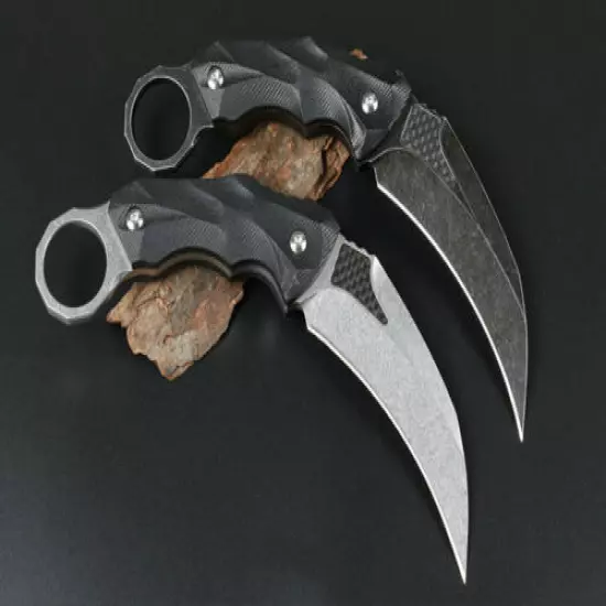 8'' New CNC D2 Steel Blade G10 Handle Survival Hunting Karambit Claw Knife C52