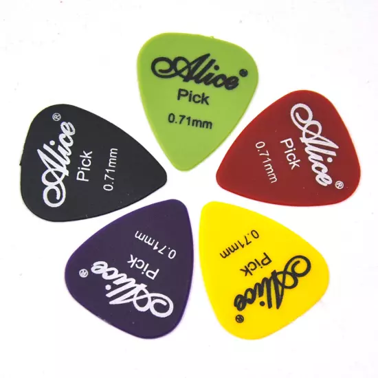 Lots of 100pcs Alice AP-F Matte Nylon Guitar Picks Multi Thickness Mixed Colors