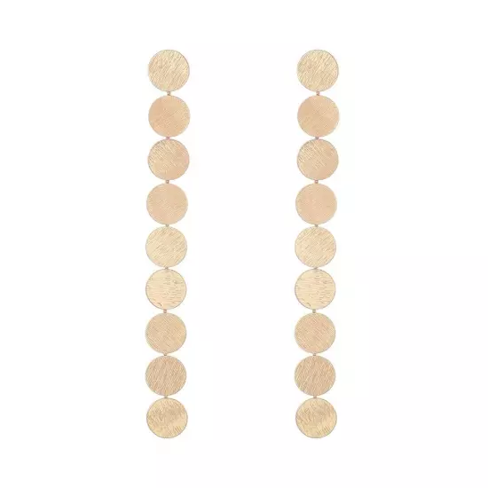 Elegant Geometric Drop Earrings 4" long fashion earrings Gold or Silver colored