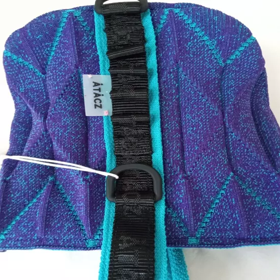 Nwt Atacz Recycled Poly Bag Purple Turquoise Zip Closure Travel Packable 