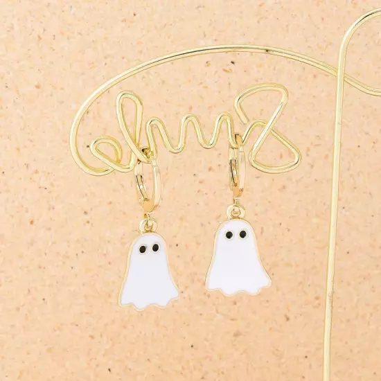 Halloween Ghost Earrings For Women Gold Ghost Huggie Hoop Earrings Halloween Jew