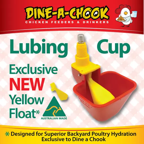 Dine a Chook Lubing Chicken Drinker-Cup-Poultry -Waterer-Nipple-Drinker Feeder