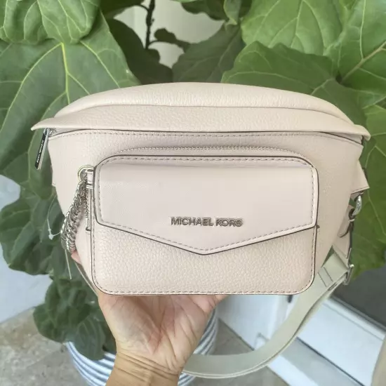 Michael Kors Maisie Large 2 in 1 Waistpack Leather Light Powder Blush NWT