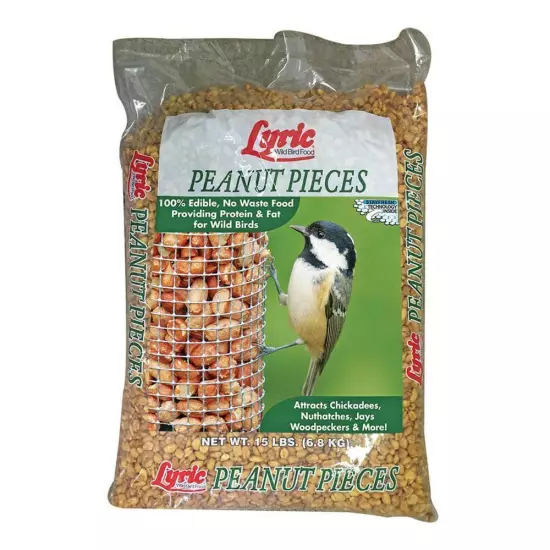 Lyric Peanut Pieces Wild Bird Food 15 lbs High-Protein and High-Fat Content