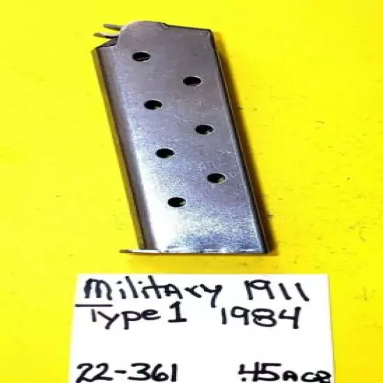 FIVE 1984 US Military Issue S.S. 1911 SEALED MAGAZINE.45 ACP 7 Round Magazines 