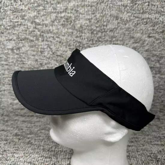 Columbia Visor Hat Cap Strap Back Black Fishing Fisherman Outdoors