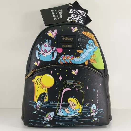 Loungefly Disney Alice In Wonderland Glow In The Dark Characters Mini Backpack