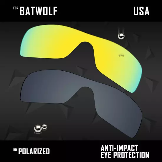 Anti Scratch Polarized Replacement Lenses for-Oakley Batwolf OO9101 Options