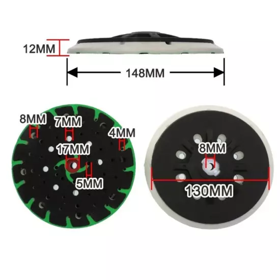 48-Hole Dust-free Sanding Pad Accessories 150MM 6 For-Festool M8 ETS 150/3 EQ