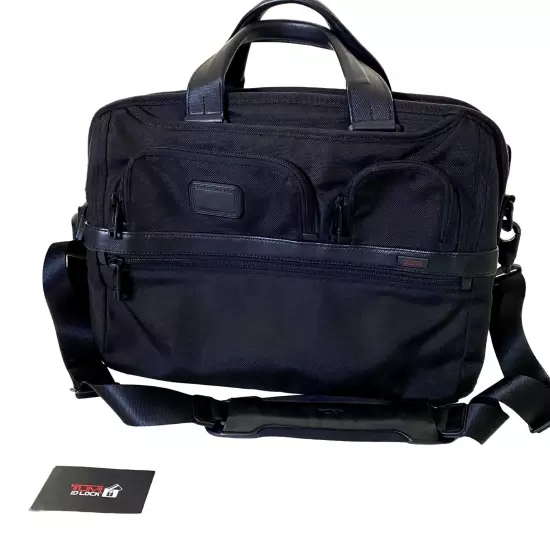 TUMI Alpha 2 T-Pass® Screen Slim Black Laptop Briefcase Ballistic Nylon 26516D2