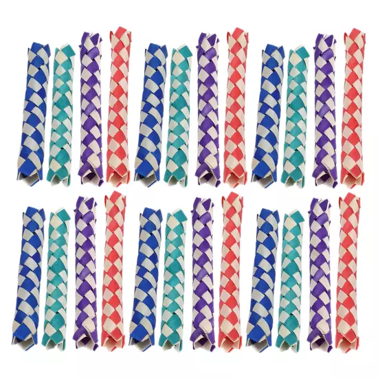 24pcs Finger Traps Birds Parrots Chew Toy Chinese Bamboo Traps DIY Toy for Kids