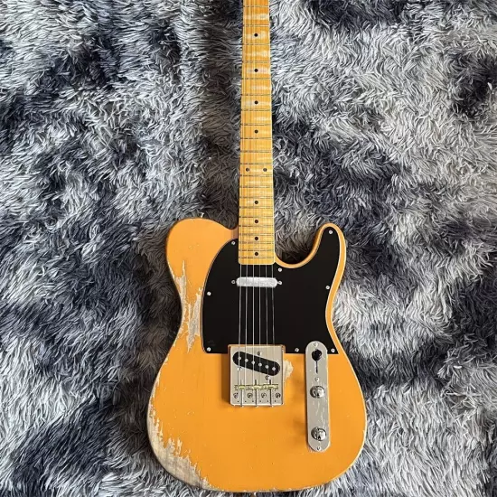 in stock Heavy relic aged orange electric guitar old Telecaster shipping quickly