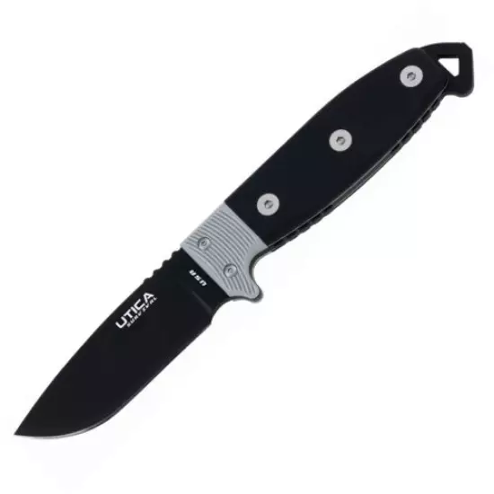 Utica Stealth III Fixed Knife 3.75" 1095HC Steel Full Tang Blade Micarta Handle