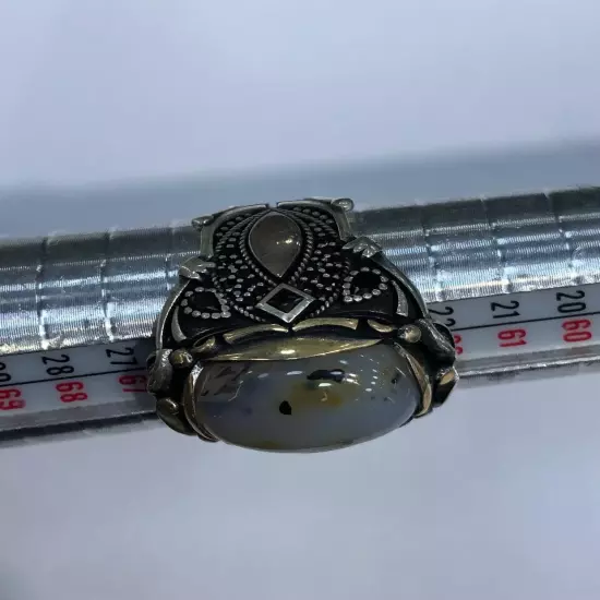 Agate Ring Men Silver 925,Sterling,Rare,Aqeeq,Royal,Luxury خاتم عقيق يمني داودي