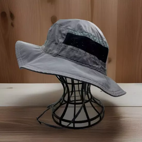 Fishing Hat Boonie Outdoor Mesh Hat Gray OS Front No Flop Brim Tough Sun Hiking