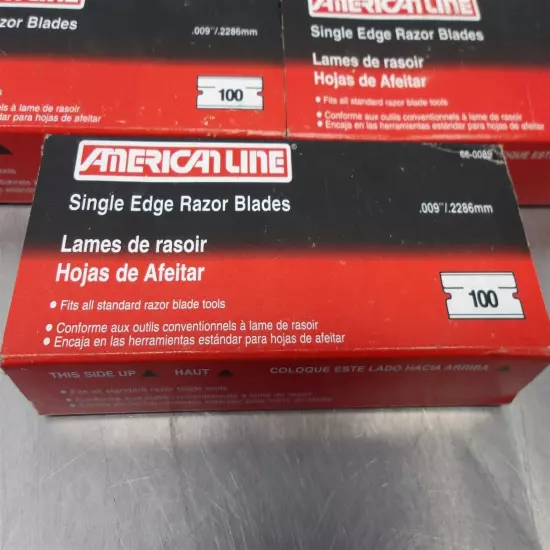 5 NEW! American Line Single Edge Standard Razor Blades .009" 100pk 66-0089