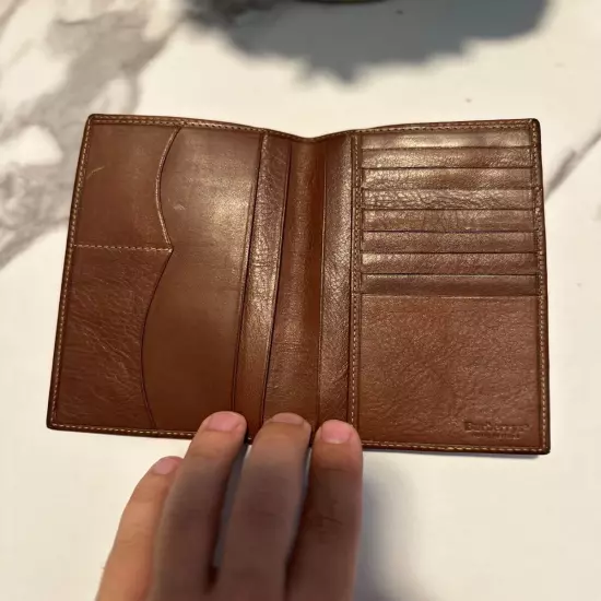  Burberry Archive Bifold Passport Holder Beige and Brown Color