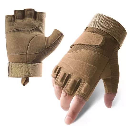 Half Finger Tactical Rubber Gloves Paintball Fingerless Cycling Shooting