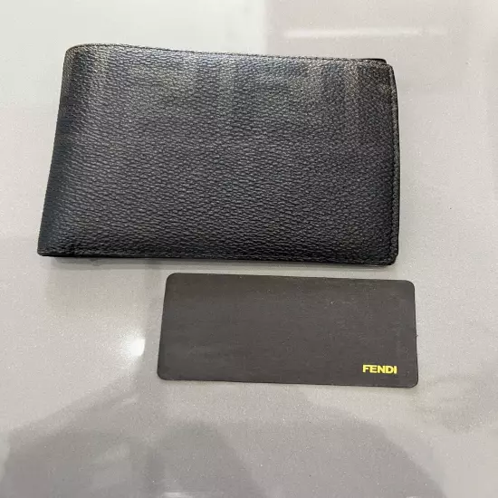 FENDI Zucca New Unused Billfold Wallet Made in ITALY Unisex Leather