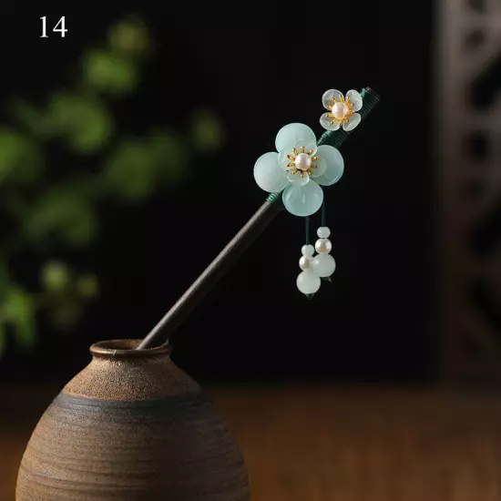 Womens Flower Wooden Chopsticks Hair Hairpin Hair Stick Chinese Style Retro❥