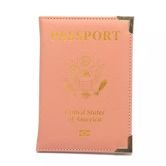 PU Leather Travel USA Passport Cover Passport Clip Thin Travel Document Case ↻