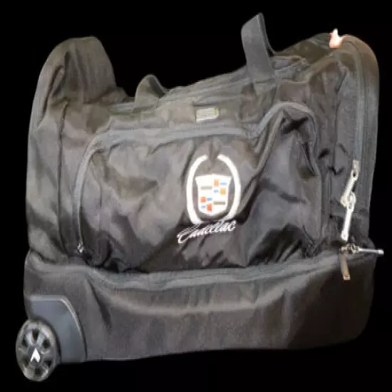 CALLAWAY CADILLAC TRAVEL ROLLING DUFFLE BAG SWIVEL HANDLE COLLAPSABLE